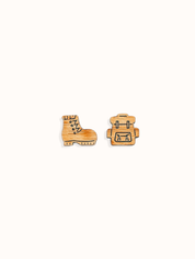 HIKING BOOT + BACKPACK STUD EARRINGS