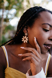 LARGE DAISY DROP EARRINGS | LEONA