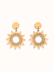 LARGE SUNFLOWER CUT-OUT DROP EARRINGS | LEANORE