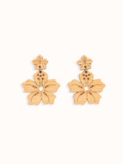 SMALL HIBISCUS FLOWER DANGLE EARRINGS | MAUI