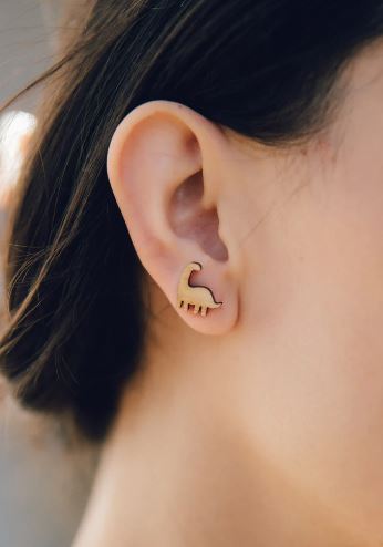 DIPLODOCUS DINOSAUR STUD EARRINGS
