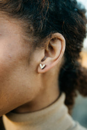 heart bamboo earrings, hypoallergenic