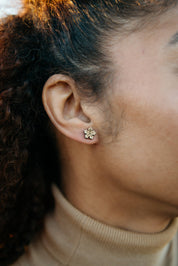 hibiscus bamboo earrings, eco friendly, hypoallergenic