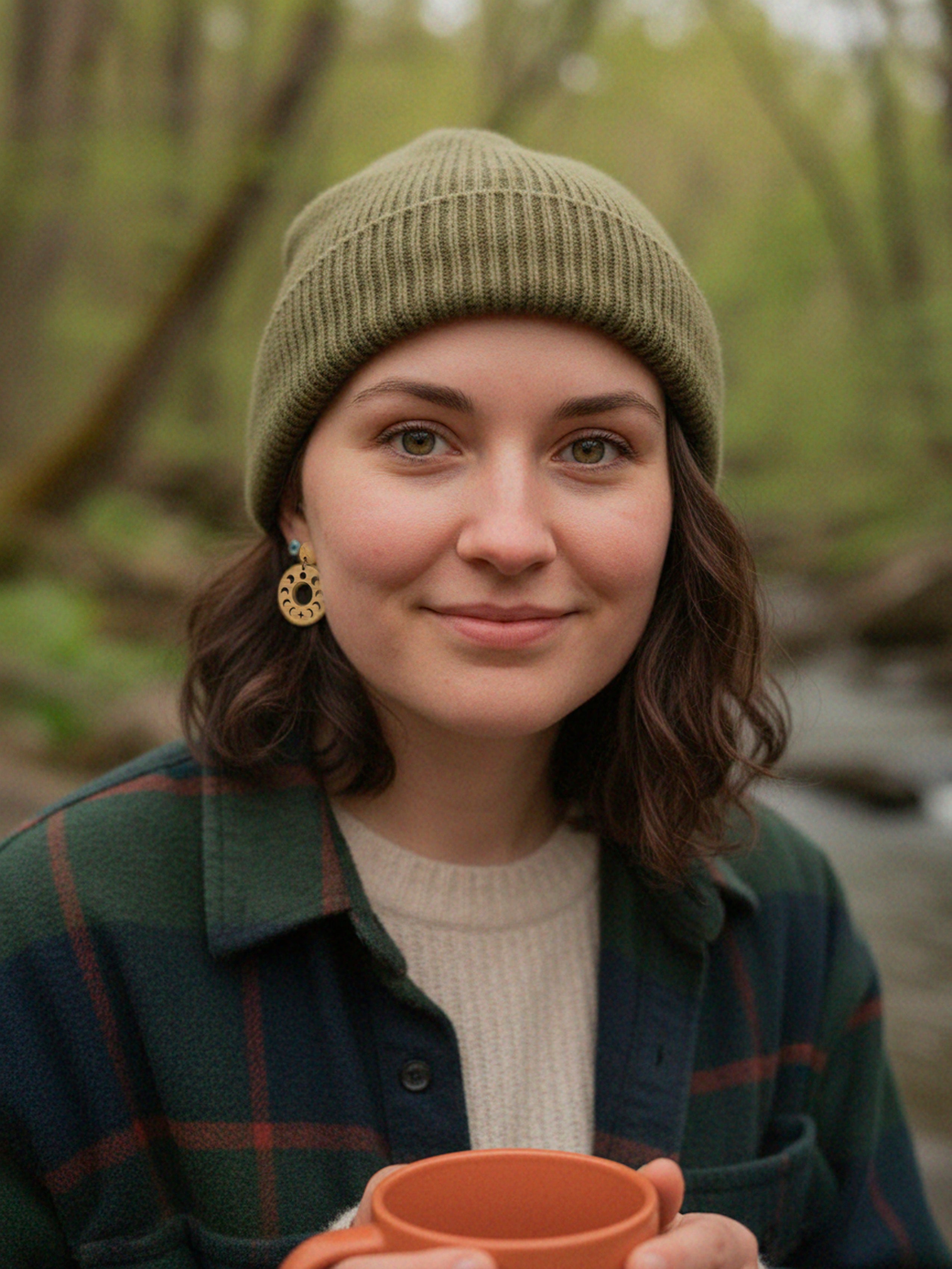 CIRCLE MOON PHASE DROP EARRINGS | NAOS